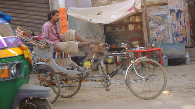 A Sleepy Rickshaw Puller