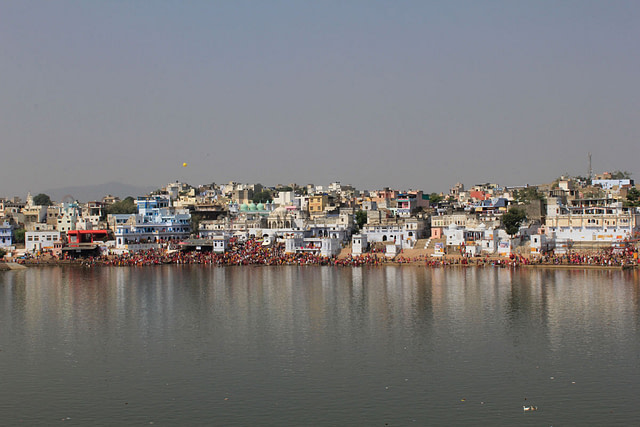 Pushkar town besides the holy lake