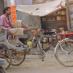 A Sleepy Rickshaw Puller