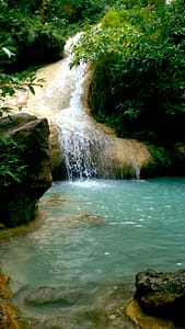One of the tiers of Erawan Waterfalls