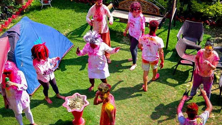 Holi Celebration at International Travellers' Hostel, 2018
